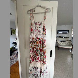 FARM RIO Toucans Garden Embroidered Midi Dress